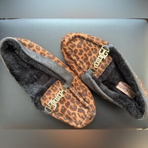 Juicy Couture Brown Leopard Loafers with Gold Detail